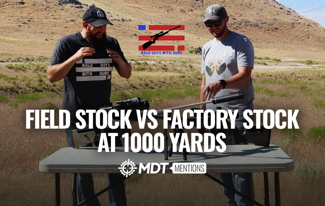 Bald Guys With Guns: MDT Field Stock Vs Factory Stock at 1000 Yards