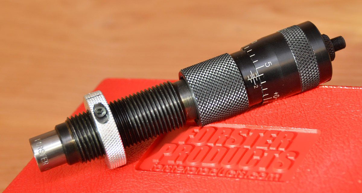 High-quality dies, like this Forster seater, help produce ammo with minimal runout.