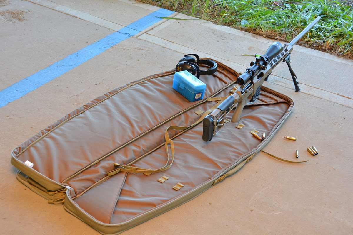 Case being used as a shooting mat