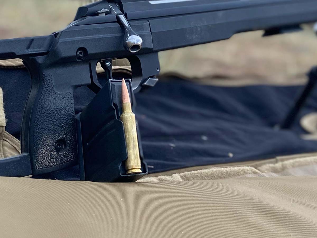 6.5x55 round loaded into magazine