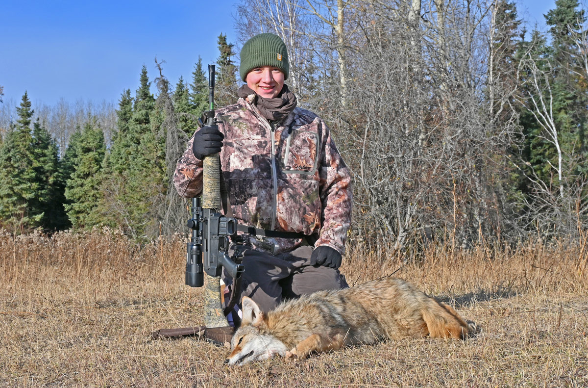 Wes with his first coyote