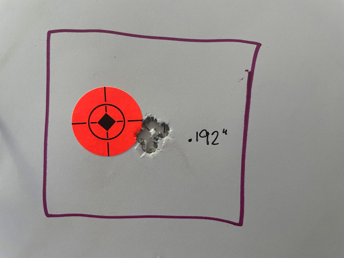.192" group with tested ammo