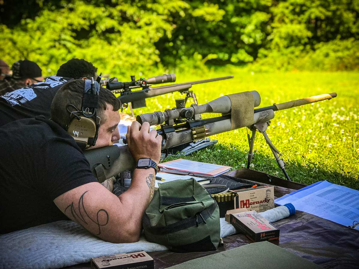Remington 700 chambered in 308 Winchester shooting down range