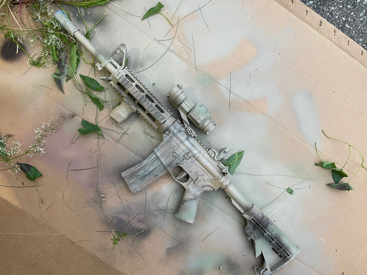 Painted AR with foliage pattern